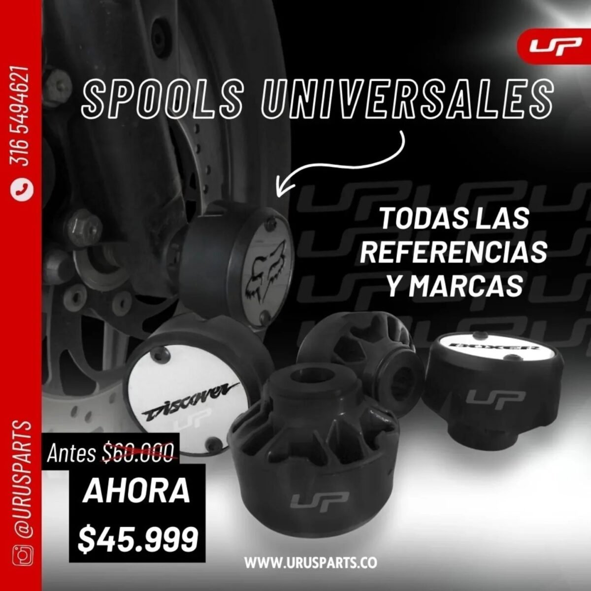 Spools Universales ejes x4 unidades - Imagen 3