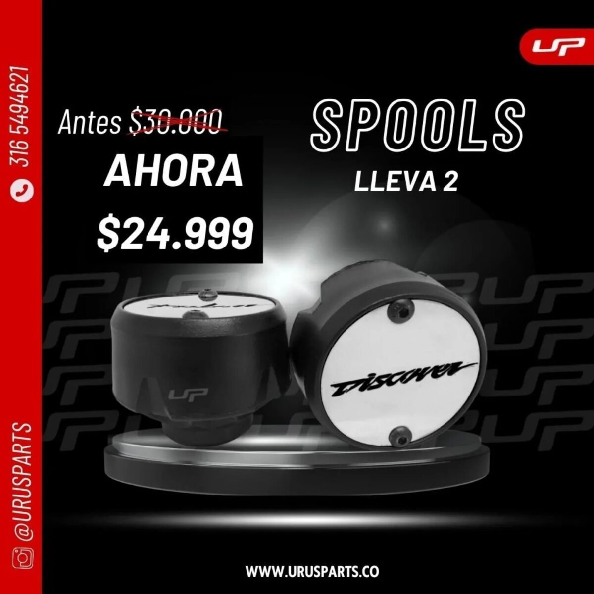 Spools Universal Eje Llantas Delantero Y Trasero X2 - Imagen 4