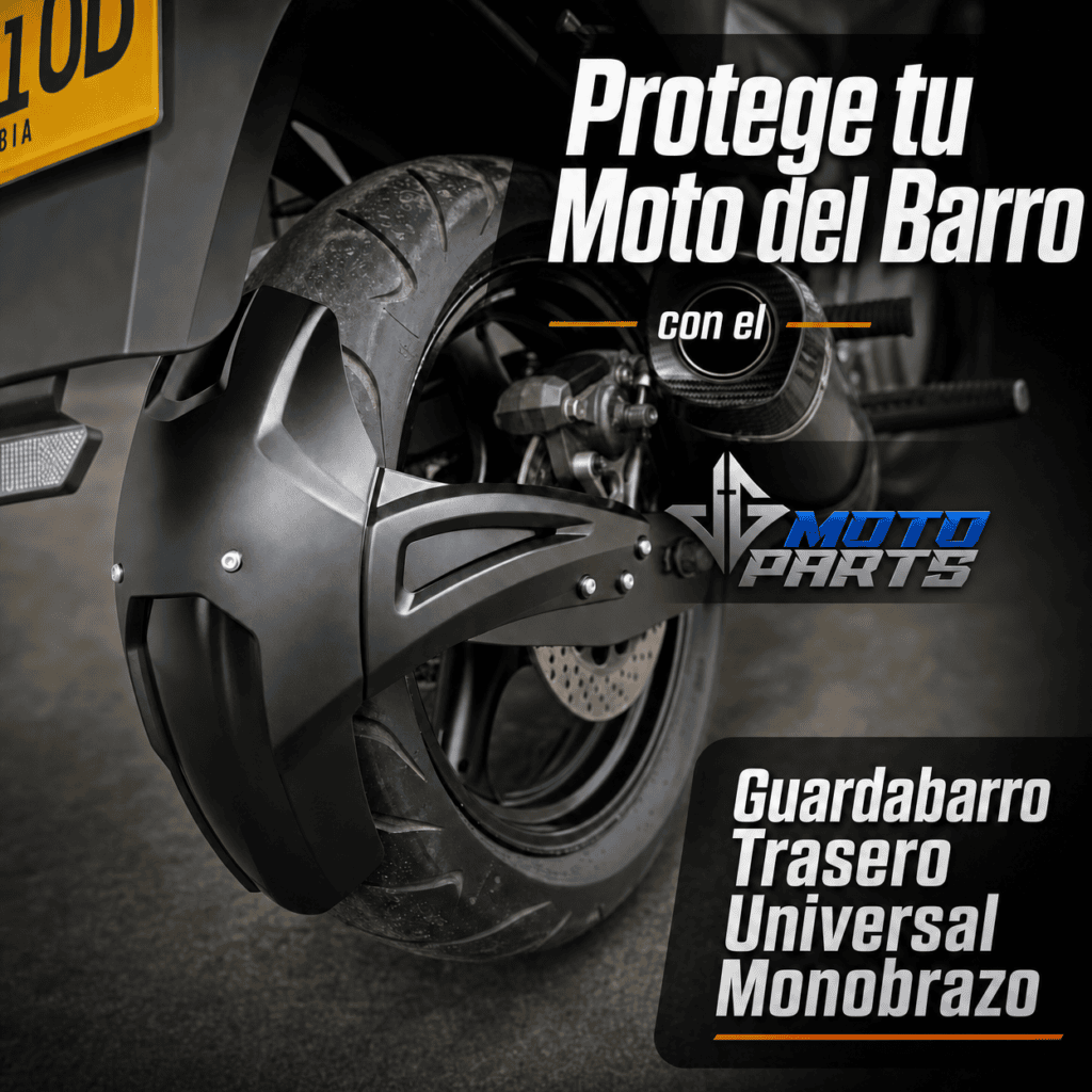 Guardabarro Trasero Universal Monobrazo instalado