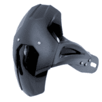 Guardabarro Trasero Universal Monobrazo negro — pieza y soporte